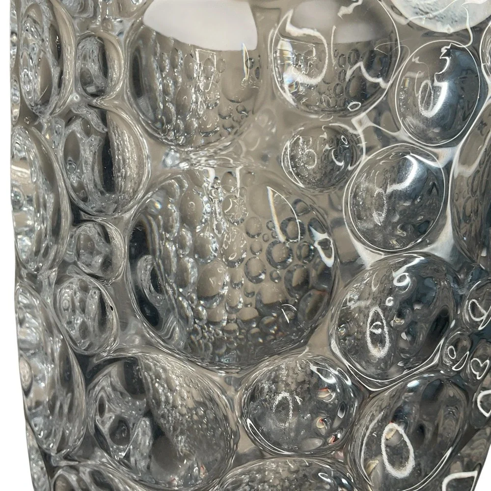 Czech Lead Crystal Vase Tall, Button, Coin Dot Heavy Vase‎ Of A Thousand Bubbles
